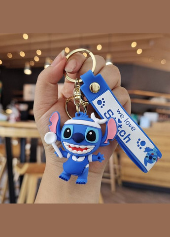 Стич брелок Лило и Стич Lilo Stitch для детей брелок игрушка на ключе, на сумку синий 6 см Shantou (304424988)