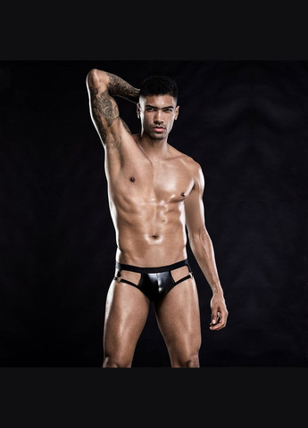 Лаковые мужские трусы с открытой попкой черные - cherrylove JSY (296623197)