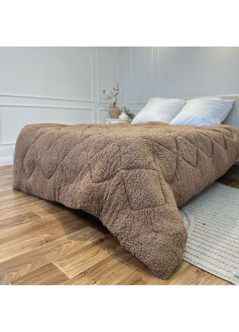 Одеяло полуторное стеганное зимнее из верблюжьей шерсти 21481 150х210 см коричневое Leri Max (365719084)