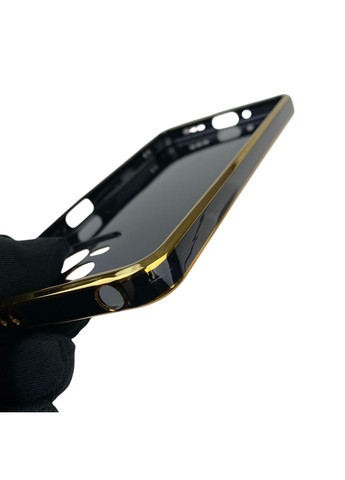 Чехол для Poco X5 5G с защитой камеры с золотой окантовкой на сяоми поко х5 черный gs1 Xiaomi (366234345)