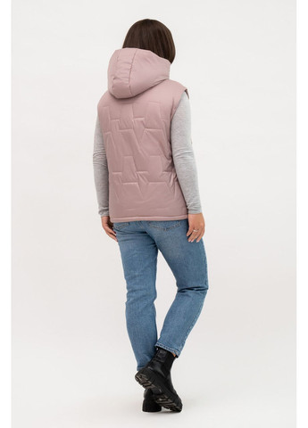 Жилет жіночий великих розмірів бежево-пудровий з капюшоном Liardi (367737007)