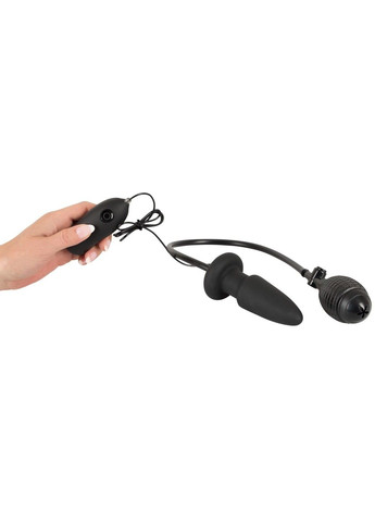 Надувная анальная пробка из силикона с вибрацией No Brand (283328555)