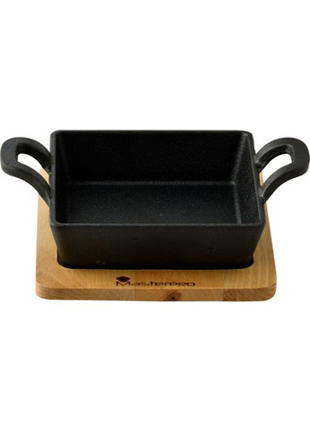 Сковорода чугунная с доской для сервировки MasterPro. 12.6x18.5 см (BGMP-3805-EM) Bergner (370641556)