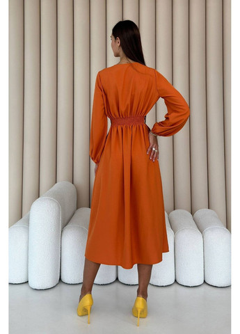 Оранжевое платье с вышитым поясом, цвет оранжевый Nenka