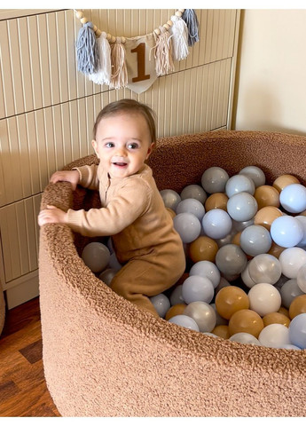 Дитячий сухий басейн з хутра Тедді (100х40 см) JoyfulKids (370665073)