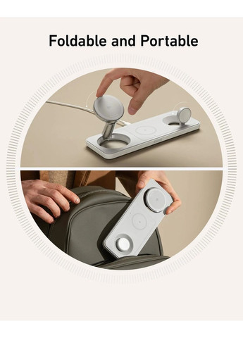 Бездротовий зарядний пристрій MagGo Wireless Charging Station 15W 3-in-1 Pad White (7089463) Anker (360394437)