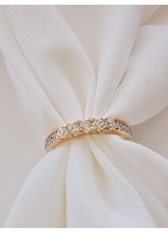 Золотое кольцо с фианитами, красное золото 585 пробы (17.5р) 1401108-1к Столична Ювелірна Фабрика (355795709)