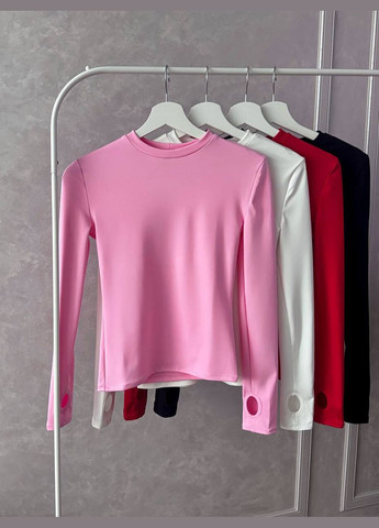 Жіночий червоний лонгслів No Brand (338377254)