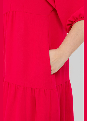 Темно-синя повсякденний жіноча сукня прямого силуету з горловиною-крапелькою із зав'язкою на шнурок all posa (ap102345p) A'll Posa