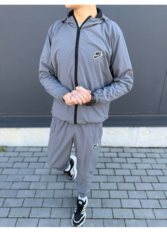Серый демисезонный костюм плащевка креш,nike,штаны и кофта Україна