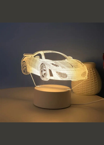 3D LED-нічник «Спорткар» для дому або офісу No Brand (348322543)