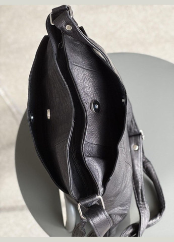 Сумка-шопер женская черная натуральная кожа 111025 No Brand (340234928)