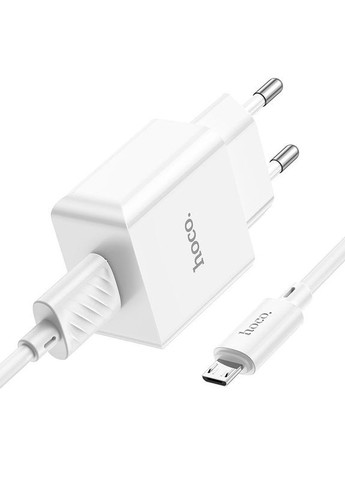 Адаптер сетевой Leisure Micro USB Cable single port charger C106A комплект зарядный белый Hoco (279554542)