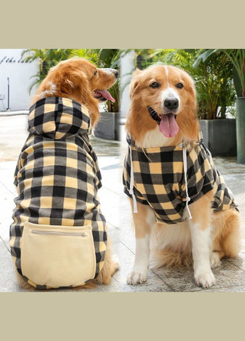 Худи для котов и кошек с карманом Pet Style "Сосиска" Чернобежевая клетка 4XL No Brand - (323233723)