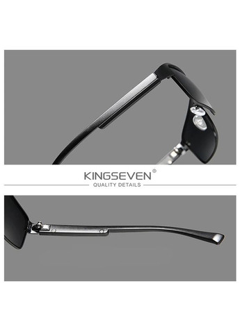 Мужские поляризационные солнцезащитные очки N7756 Black Gray KINGSEVEN (302890609)