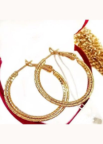 Позолочені Сережки-Кільця д.3см, Позолота No Brand (345742099)