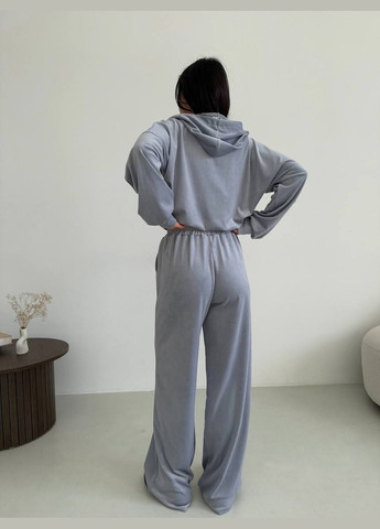 Женский велюровый костюм: кофта на молнии и брюки палаццо MonCher (334676399)