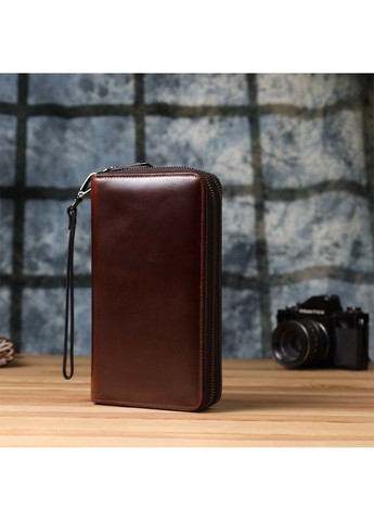 Стильний чоловічий клатч із натуральної шкіри 23064 Коричневий Vintage (356452075)