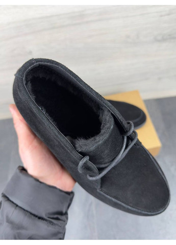 Черные мужские зимние лоферы из натуральной замши. No Brand