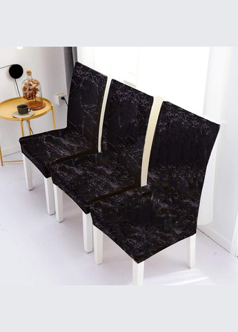 Набор чехлов для стульев для столовой под черный мрамор Marble Pattern 4 шт. No Brand (342717033)