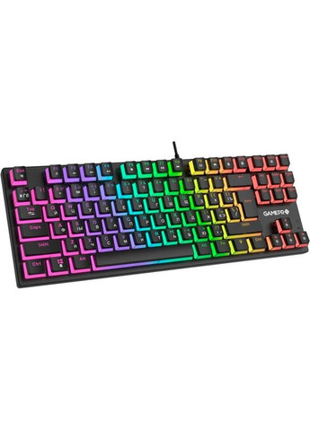 Клавиатура MK80R, Black, USB, механическая (переключатели Red), RGB-подсветка, 87 кнопок, 1.5м, UK/RU/EN GAMEPRO (360400397)