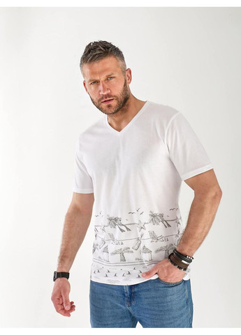 Біла чоловічі футболки з малюнком Fashion