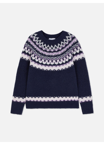 Темно-синий джемпер зима,темно-синий в узоры, Primark