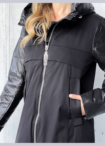 Черная женский весеннее пальто цвет черный р.l 451072 New Trend