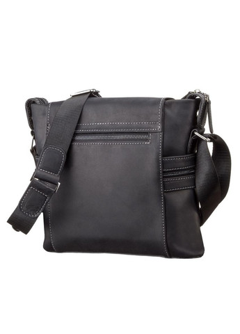 Чоловіча шкіряна сумка через плече місткий месенджер із натуральної шкіри чорний 25*28*6 см Shvigel (329149793)