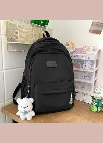 Рюкзак 633227 Black 20-35L з брелоком підлітковий чорний 19шт Lesko (352012698)