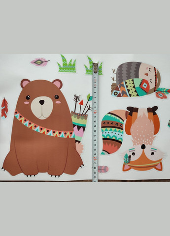 Наклейка в дитячий садочок для дітей Звірі індіанці (лист 60 х 90 см) Б216 No Brand (302242960)