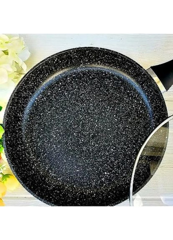 Сковорода UN-5151 антипригарное гранитное покрытие 18 см темный мрамор Unique (365813075)