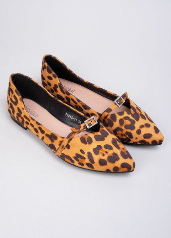 Женские балетки женские w1311-11 леопардовые замшевые 344427 Power | белые латекс (303000939)