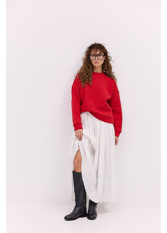 Красный утепленный женский свитшот коричневый с принтом на спине Arjen (361056629)