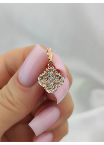 Срібний комплект 925 проби в позолоті у стилі Van Cleef (Ван Кліф) оздоблений камінцями 40 см No Brand (370203134)