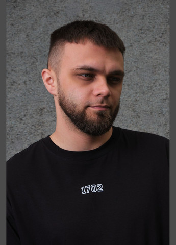 Чорна чоловіча оверсайз футболка з принтом greek з довгим рукавом Without