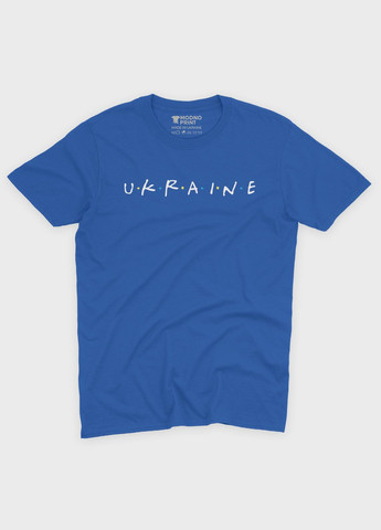 Синяя летняя мужская футболка с патриотическим принтом ukraine (ts001-4-brr-005-1-089-f) Modno