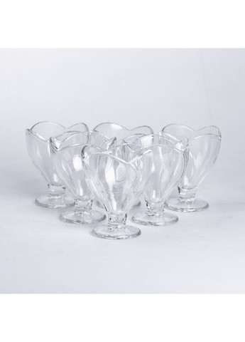 Набір скляних креманок на ніжці для десертів, морозива, желе 6 шт 180 мл Yiwu (360454875)