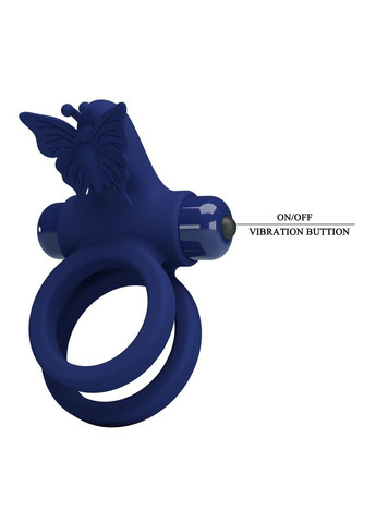 Эрекционное виброкольцо Pretty Love Powerful Vibro Butterfly для пениса с клиторальным стимулятором LyBaile (363041401)