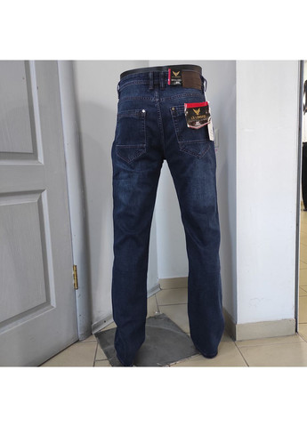 Джинси чоловічі класичні прямі зі стрейчем сині No Brand (369501792)