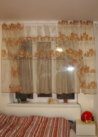 Комплект тюль до підвіконня Левенята карниз 250см бежевий (2_1кд) Firanka Kids (364502918)