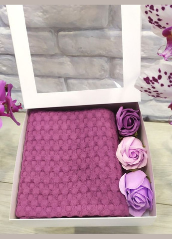 Подарок для женщины тюрбан полотенце вафельное для сушки волос сирень (5743-3102) No Brand (294207137)