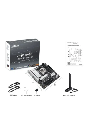 Материнcька плата PRIME B840M-A WIFI sAM5 B840 4xDDR5 M.2 HDMI DP Wi-Fi BT mATX Asus (393481779)