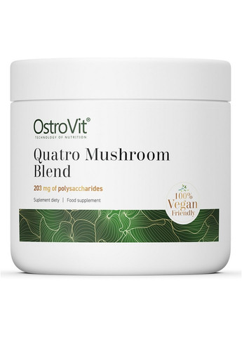 Натуральна добавка Vege Quatro Mushroom Blend, 100 грам Ostrovit (293417867)