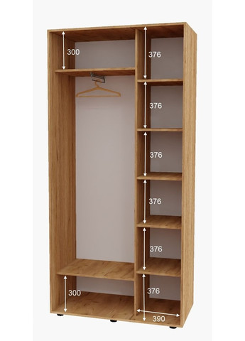 Шафа-купе дводверна 130*45*240 Дуб крафт золотий ДСП/Дзеркало з піскострумним малюнком Алекса (360478371)