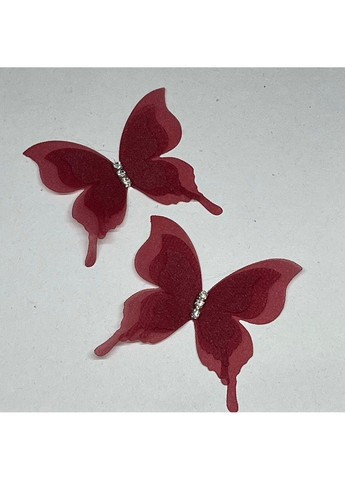 Бабочка шифоновая (трехслойная), размер ≈ 5*5 см, бордовый, арт 018118, 1 шт No Brand (329188075)