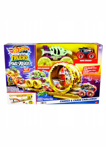Игровой набор Monster Trucks Power smashers Заряжай и преследуй HXT05 Hot Wheels (322035591)
