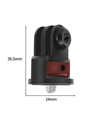 Металевий поворотний перехідник із кріплення gopro на 1/4 дюйма для камер sony і xiaomi, osmo pocket чорно-червоний No Brand (284177506)