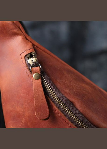 Сумка на пояс через плече шкіряна жіноча Рудий 35697 Shvigel (334673995)