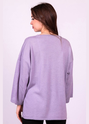 Бузковий светр ошатний жіночий 92077 трикотаж люрекс бузковий Актуаль